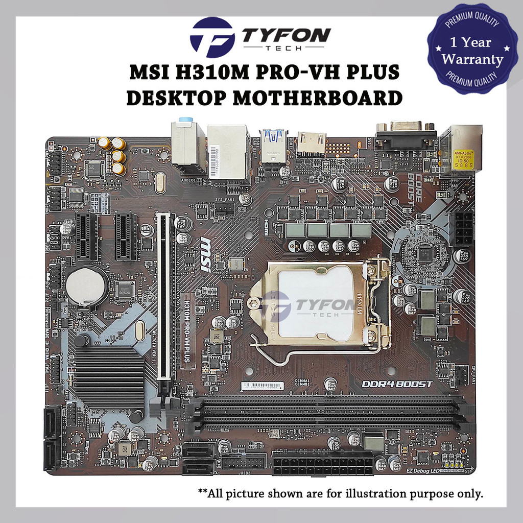 MSI H310M PRO-VH Plus เมนบอร์ด LGA 1151 DDR4 Micro ATX (ตกแต่งใหม่)