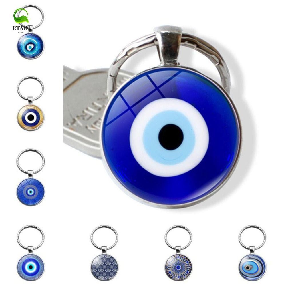 RTADI Blue Evil Eye จี้, อินเทรนด์ตุรกี Evil Eye พวงกุญแจ, Evil Eye พวงกุญแจลูกปัดแฟชั่น Lucky Blue 