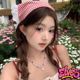 Elves พร้อม💟 ผ้าคลุมศีรษะ ทรงสามเหลี่ยม ที่คาดผม เครื่องประดับผม คนขี้เกียจ ลูกไม้ ผ้าพันคอ ฝรั่งเศส สไตล์อภิบาล "VO-3"