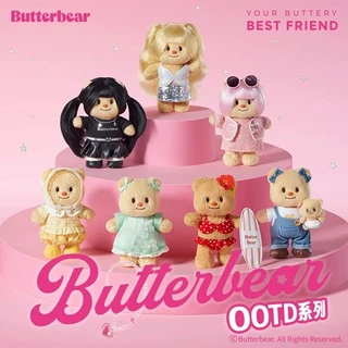 พร้อมส่ง🇹🇭 MTA. Butterbear OOTD Dress-Up Bear Pendant Keychain พวงกุญแจ Blind Box（กด6ชิ้น=1box）