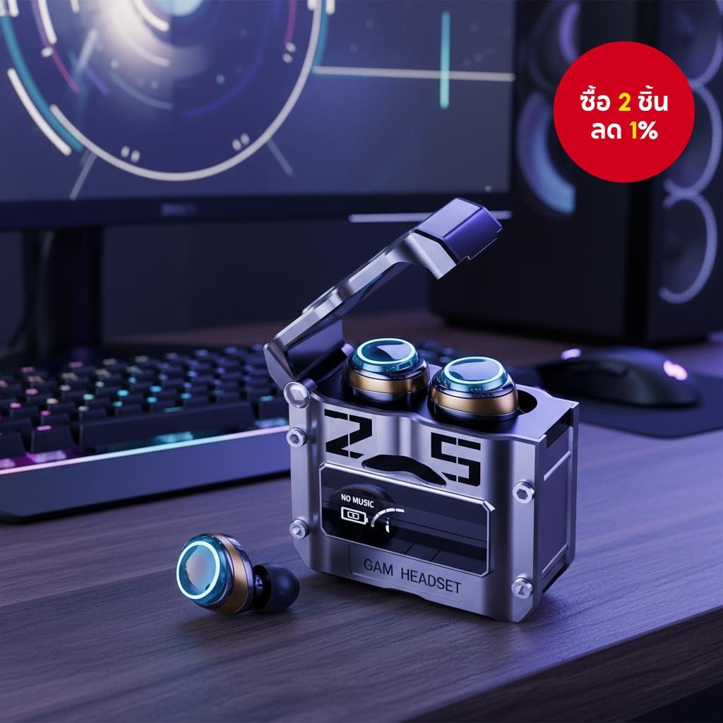 หูฟังบลูทูธ M25 TWS ควบคุมสัมผัส สเตอริโอ ตัดเสียงรบกวน สําหรับเล่นเกมบนมือถือ