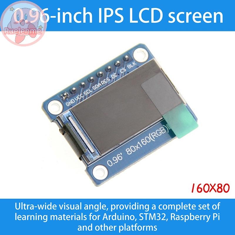Uelenme 0.96 นิ้วจอแสดงผล IPS โมดูล OLED สําหรับ 80*160 65K สีสัน RGB TFT LCD Board ST7735 ST7735 DI