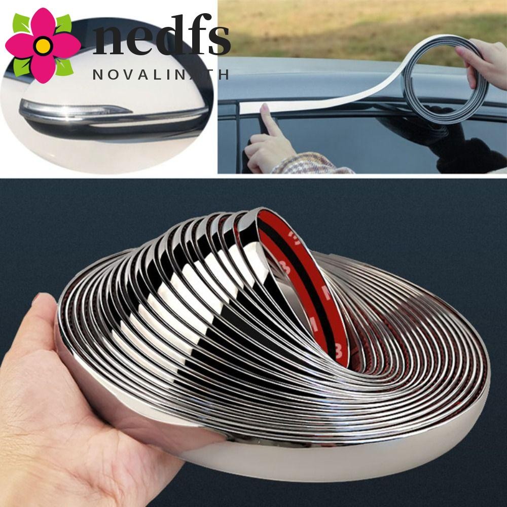 NEDFS แถบตกแต่งรถยนต์ PVC จัดแต่งทรงผมอุปกรณ์รถยนต์เงินนุ่ม 3M สติกเกอร์ Guard Auto Door Protector