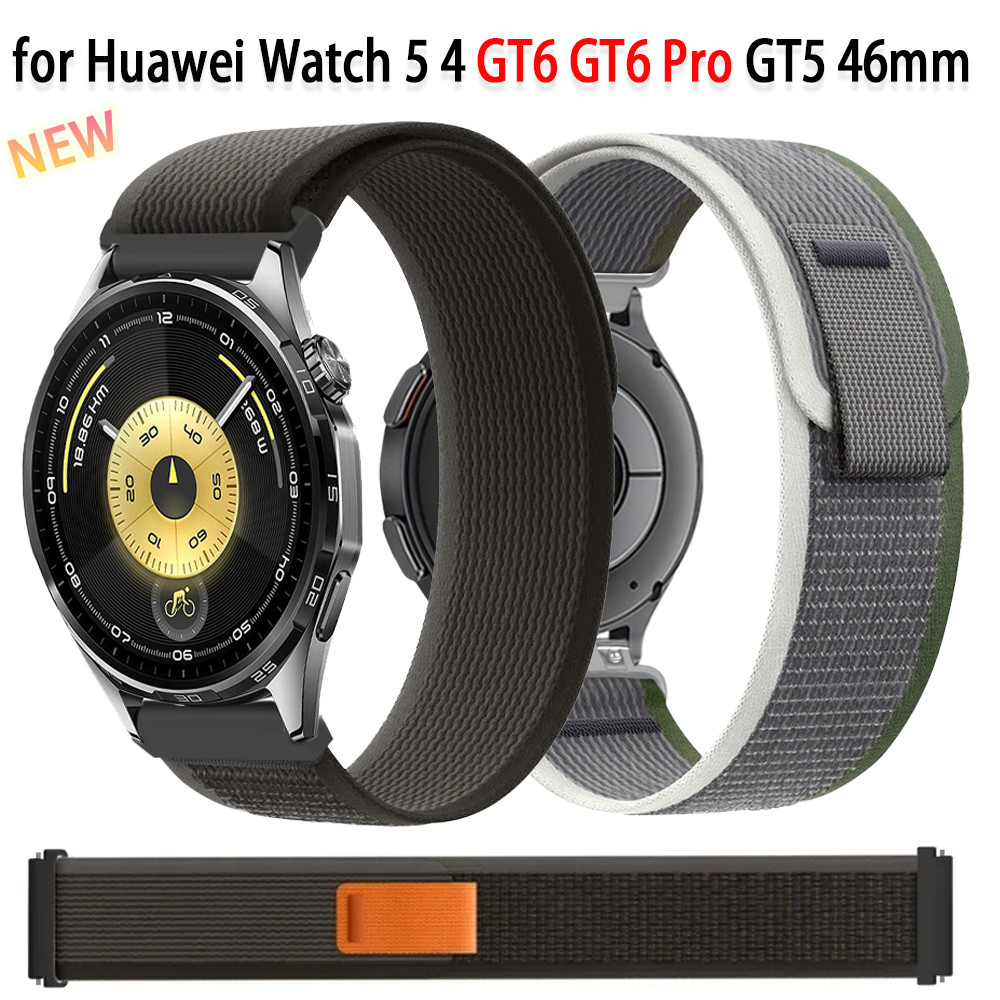 22mm Trail Nylon Loop Strap สําหรับ Huawei Watch GT 6/5/4 46 มม.GT 6/5/4 Pro 46 มม.
