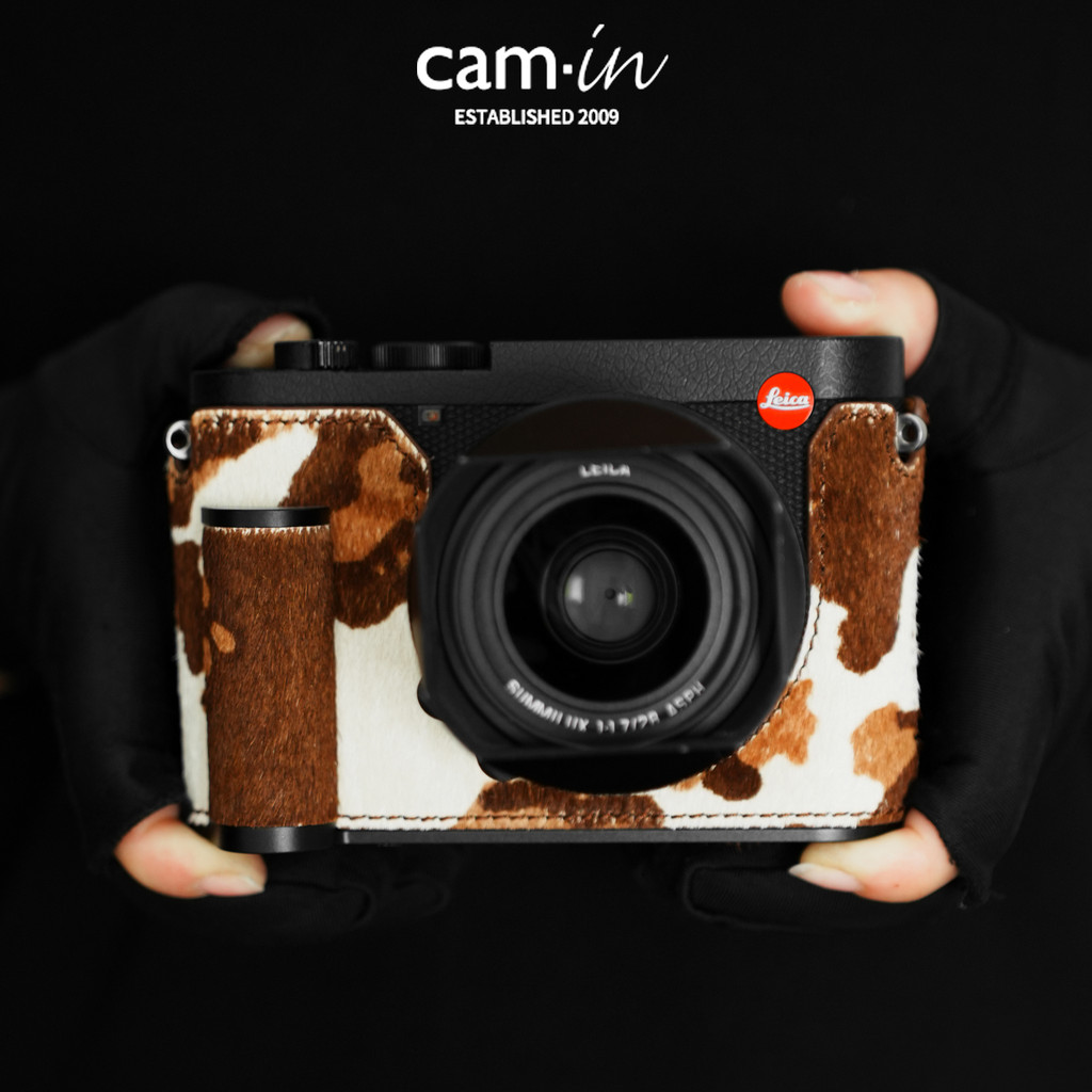 Cam · ในเคสหนังกล้อง Leica Q3 Leica Q343 เคสป้องกันฐานจับ Retro Horsehair ครึ่งชุด