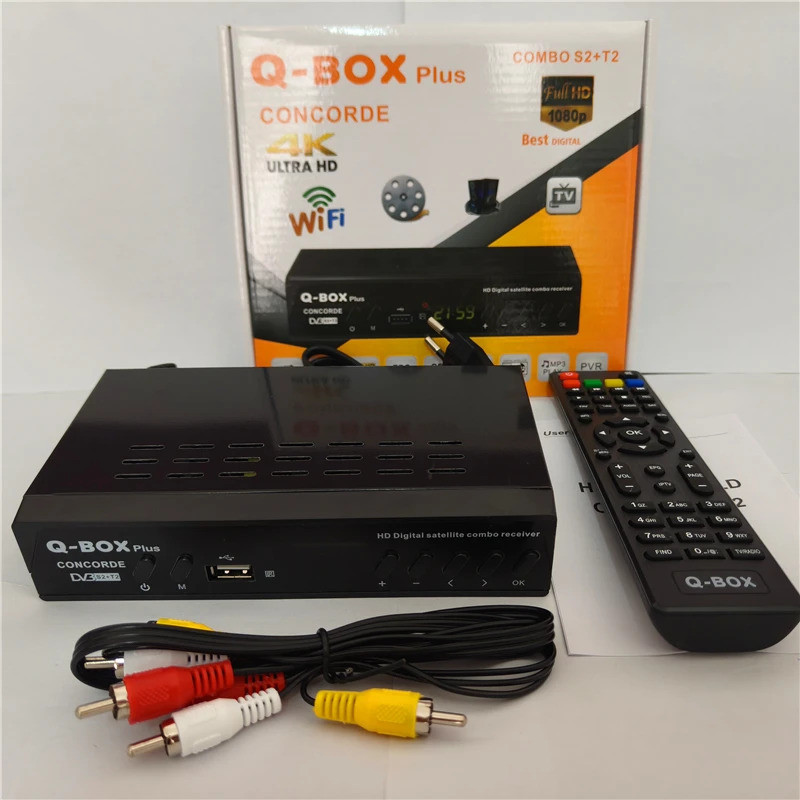 2025 DVB T2 S2 Combo Q-BOX Plus Satellite TV Receiver Tuner H.264 MPEG 4 Digital TV Decoder 1080P HD
