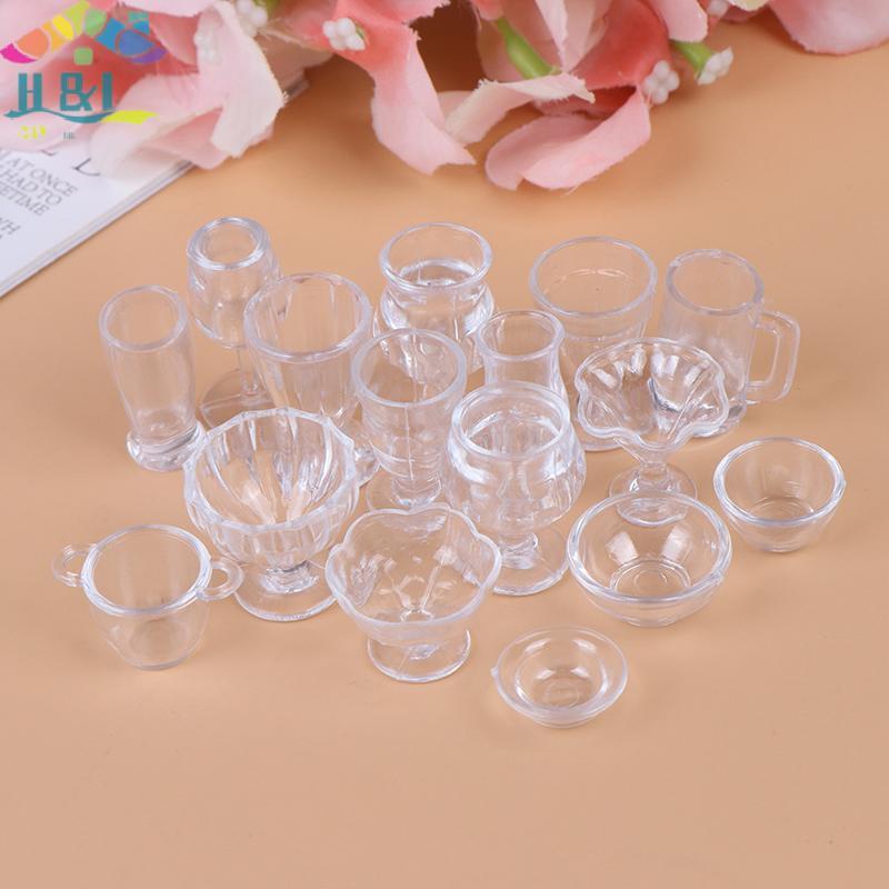 H&L Oct 17 ชิ้น/เซ็ต 1:12 Dollhouse Miniature โปร่งใสบนโต๊ะอาหาร DIY เครื่องครัวของเล่น {th}