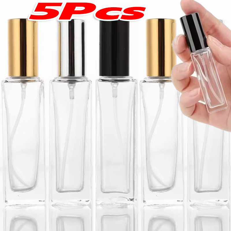 1/3/5 ชิ้นขวดน้ําหอมแก้วใส - ภาชนะสเปรย์รีฟิลเปล่าขนาดเล็กอุปกรณ์เดินทางแบบพกพา