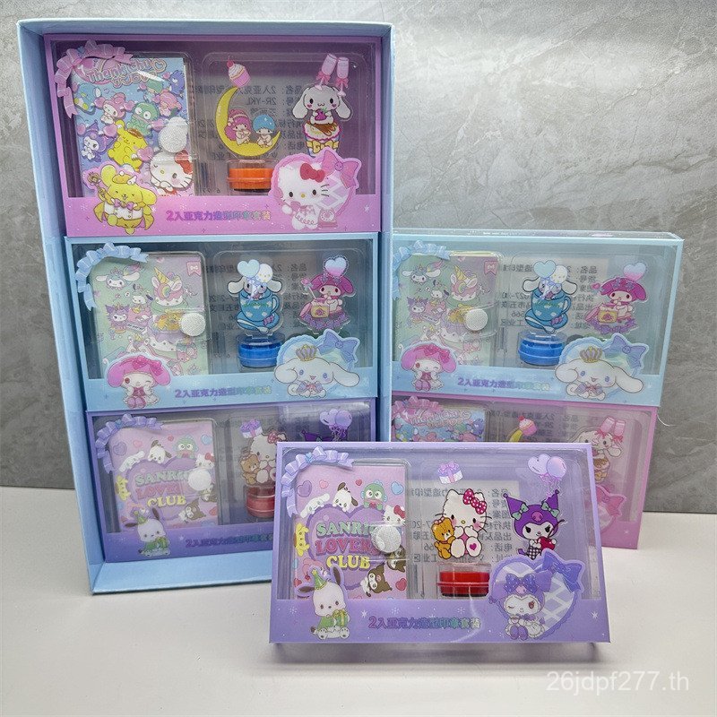การค้าต่างประเทศจัดแต่งทรงผมSanrio Seal Kuromi 2 ชุดซีลอะคริลิคBig-Eared Dog Note Pad diy 0SRB