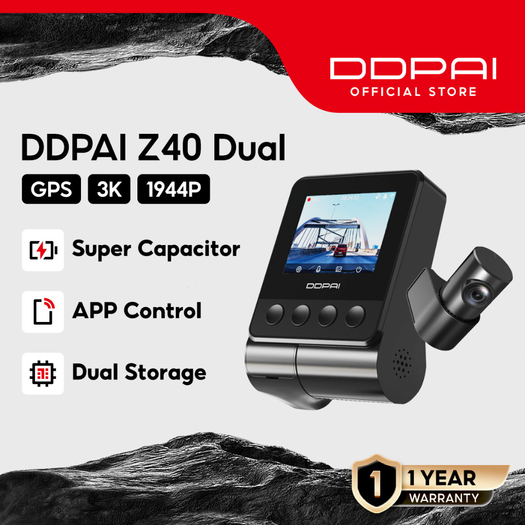DDPAI Z40 Dash Cam 3K Dual Camera 1944p HD GPS Car Dashcam 140° จอภาพที่จอดรถ 24 ชั่วโมง Dashcam