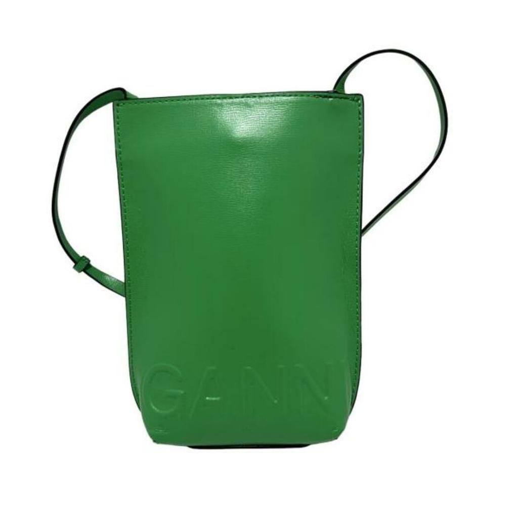 green Ganni Shoulder Bag Purse mini leather Direct from Japan Secondhand