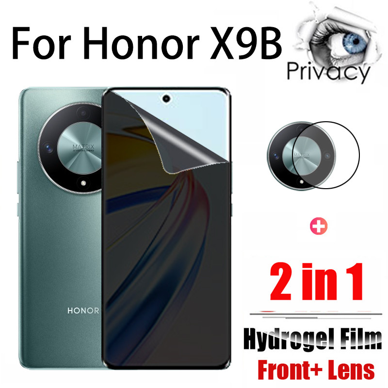 2 in 1 Honor X9B Soft Anti-spy Privacy Hydrogel Screen Protector สําหรับ Honor 90 200 Pro X9A X9B X9