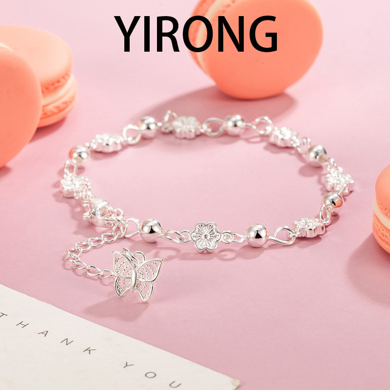 YIRONG Luxury Peach Blossom Butterfly Bracelet Light Beautiful Niche