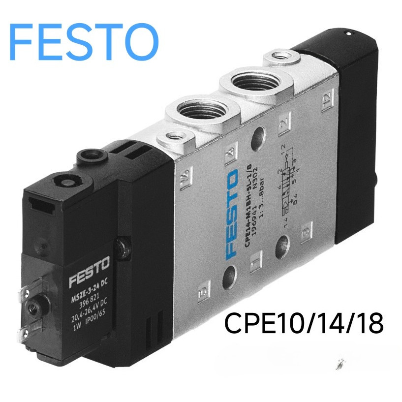โซลินอยด์วาล์ว เฟสโต (FESTO) รุ่น CPE14-M1BH-3GL/O-5L/J-5/3G/ES-1/8-1-QS-6 และ CPE18-M1BH-3GL/O-5L/J