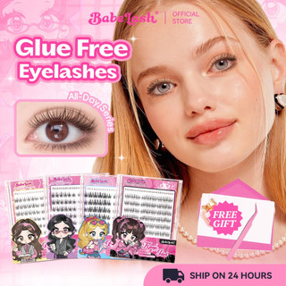 【COD Free Tweezers】NEW BABELASH Eyelash Extension No Glue ALL DAY 9-14mm C/D Curl Reusable Cluster Self Adhesive Cat Eye Lash