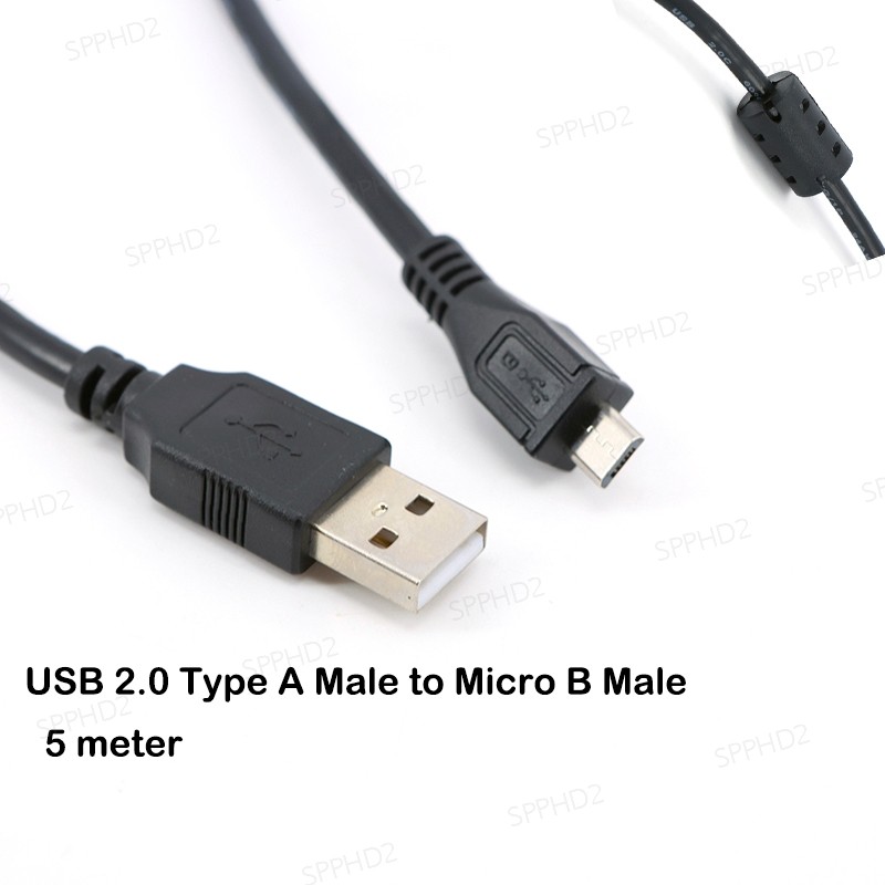 5m สาย Micro USB 2.0 USB 2.0 ประเภท A ชาย Micro B ชายฟอยล์ + โล่ยาวขยายสาย 5 เมตร PHD2