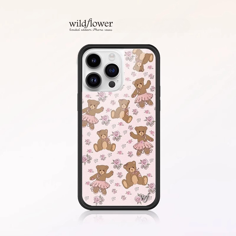 ดอกไม้ป่าหมี-y บัลเล่ต์เคสโทรศัพท์สําหรับ iPhone 17 Pro Max 17 Air 12 13 14 15 16 Pro Max 14 15 16 Plus ซิลิโคน Anti-Falling กันกระแทกปกหลัง WF ปลอก