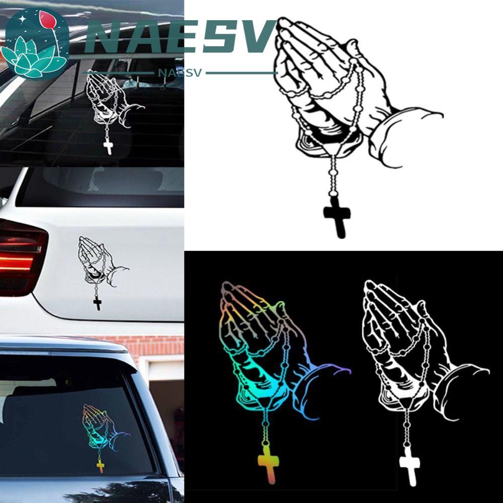 NAESV รถสวดมนต์ Gesture เลเซอร์สติกเกอร์, Self กาวสวดมนต์ Gesture สติกเกอร์ตกแต่ง, Scrapbooking ติดต
