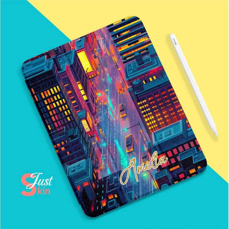 Street City Night Scene Ipad 9Th กรณีความแปลกใหม่ Ipad ฝาครอบพับของขวัญที่ไม่ซ้ํากันสําหรับ Ipad 2 3