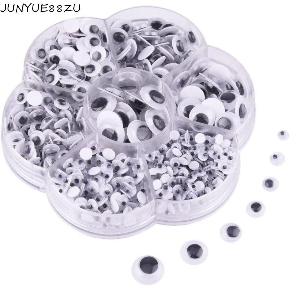 JUNYUE88ZU Self-adhesive Moving Eyes อุปกรณ์เย็บผ้าผสมเด็ก Handmade Googly Wiggly Eyes Crafting ตุ๊ก