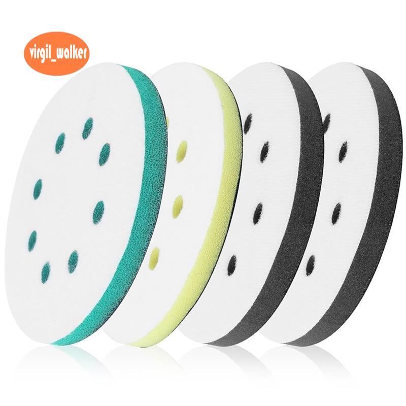 4 แพ็คแผ่นขัดโฟมสําหรับ Orbital Sander, 5 นิ้ว 8 หลุม Orbital Sander Surfprep แผ่นโฟม