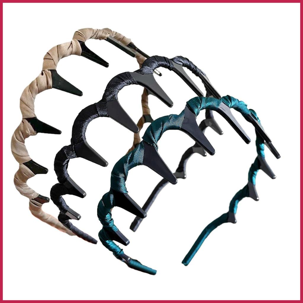 สูง Cranium แถบคาดศีรษะ Vintage สูง Cranium หยัก Anti-Slip ฟัน Hairband 3 ชิ้น Headwear อุปกรณ์เสริม