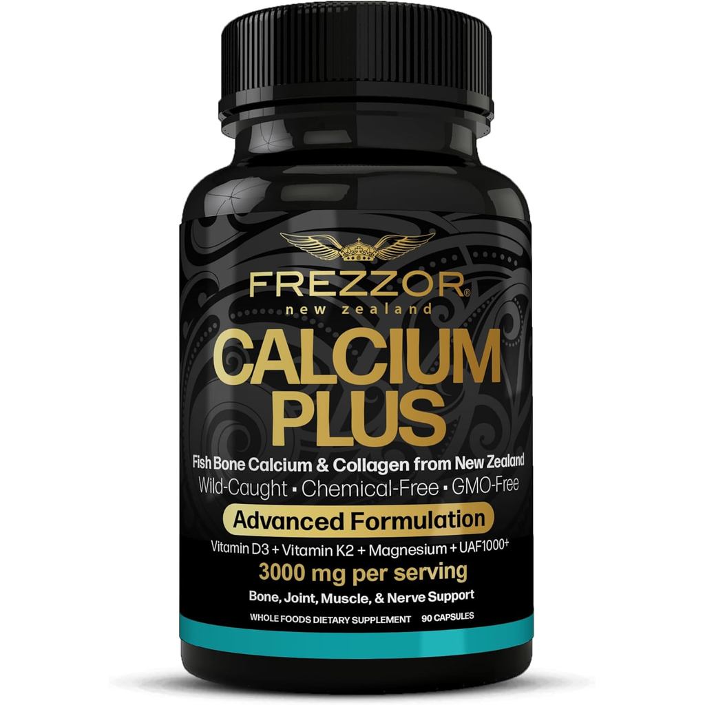 FREZZOR Calcium Plus พร้อม UAF1000+, อาหารเสริมแคลเซียมดิบธรรมชาตินิวซีแลนด์สําหรับกระดูก, ฟัน, สุขภ
