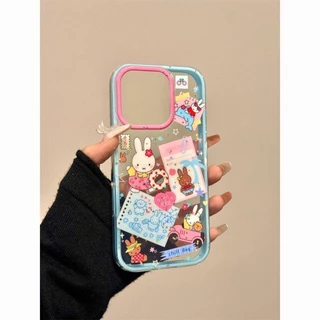 XINGX Miffy กระต่ายเล่นโปร่งใสเคสโทรศัพท์ Drop-Resistant สําหรับ iPhone 16 Promax 15 Promax 11 12 13mini XS XR XS Max 78se 7plus 6SP 6S