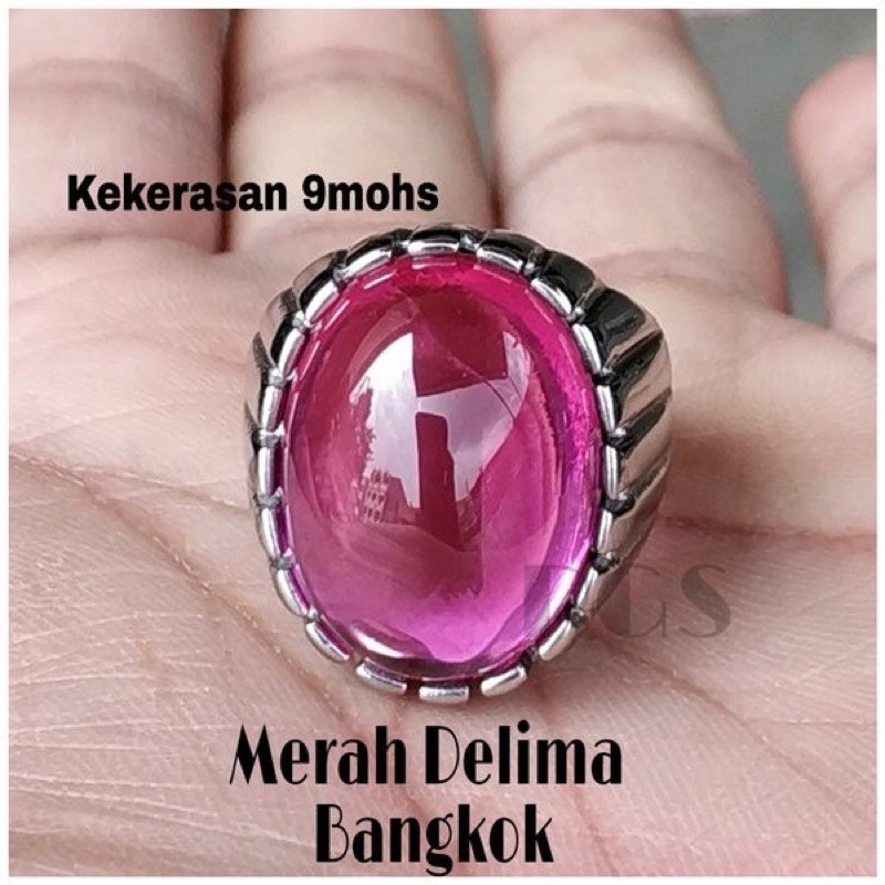 MERAH Bangkok Red Garnet Mens Ring Stone หรูหราสุดๆ HQ Original