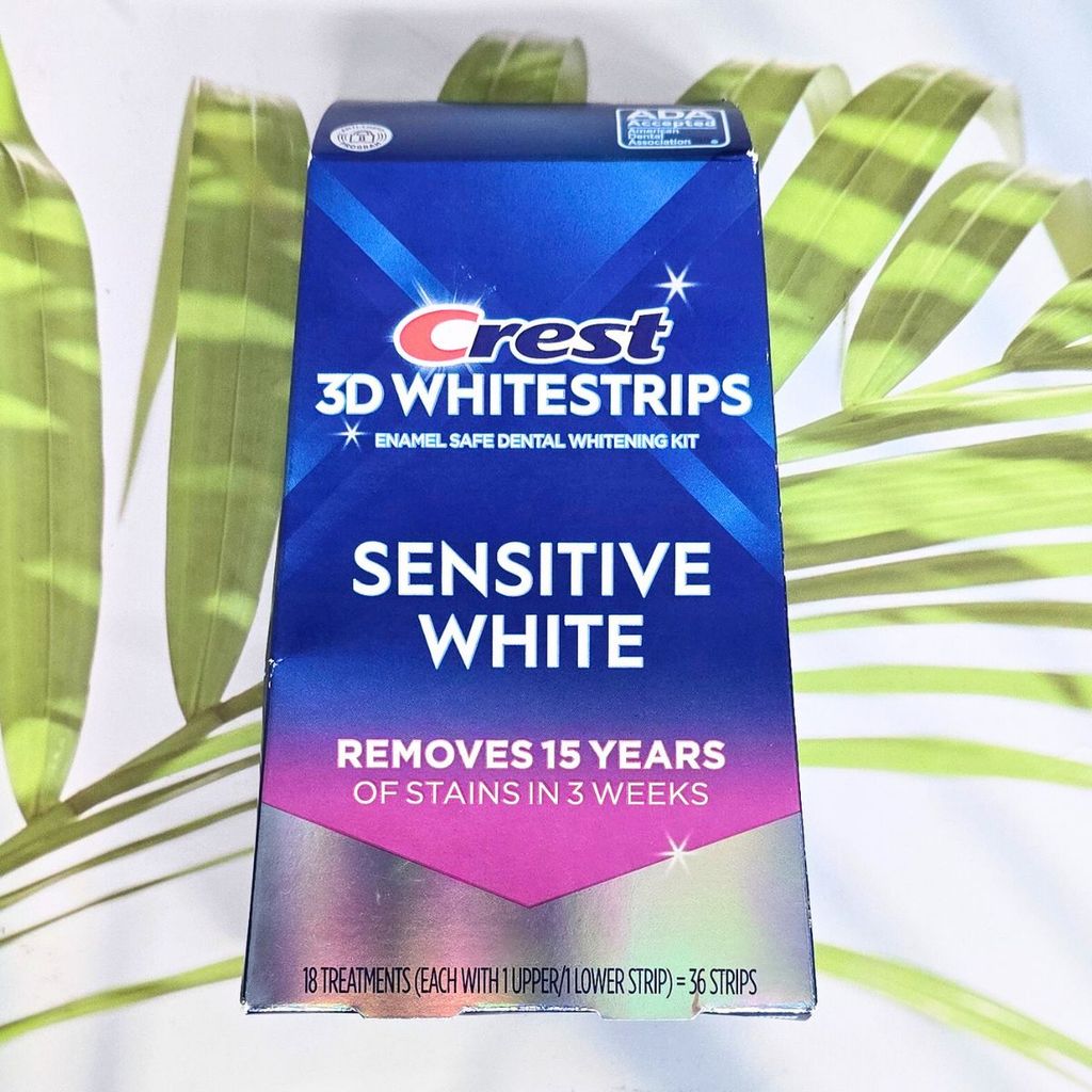 (Crest®) 3D Whitestrips Dental Whitening Kit, Sensitive 18 Treatments 36 Strips ชุดฟอกสีฟัน