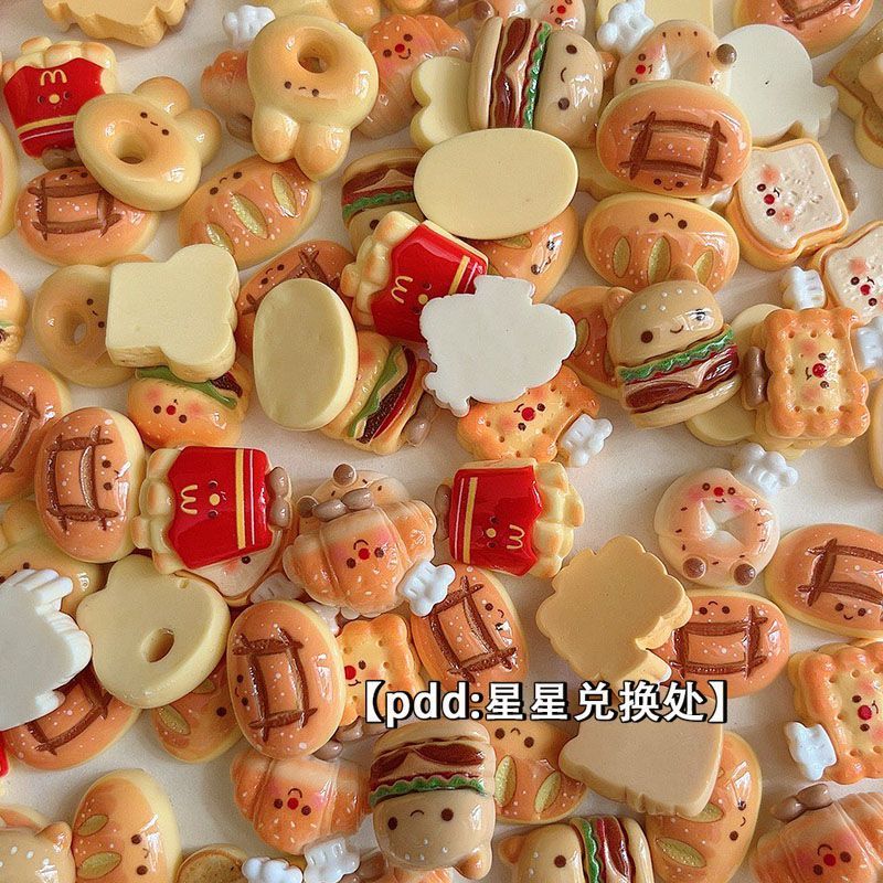 Chef French Fries Breadman Burger ของเล่นเรซิ่น ตกแต่งแบบน่ารัก พร้อมกิ๊บติดผม สติกเกอร์ตู้เย็น และถ้วยมือน่ารัก - รูปที่ 2