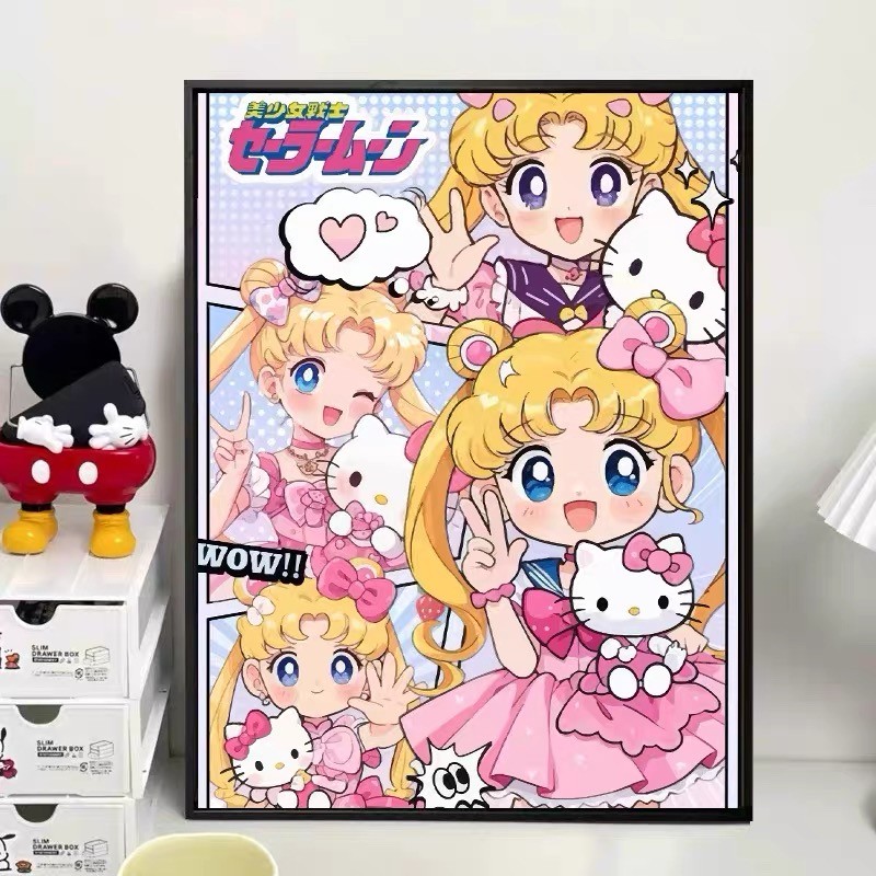 【70x50cm-11CT】ปักครอสติส 2025 สไตล์ใหม่น่ารักซากุระตัวการ์ตูนที่ทําด้วยมือด้ายเย็บปักถักร้อย