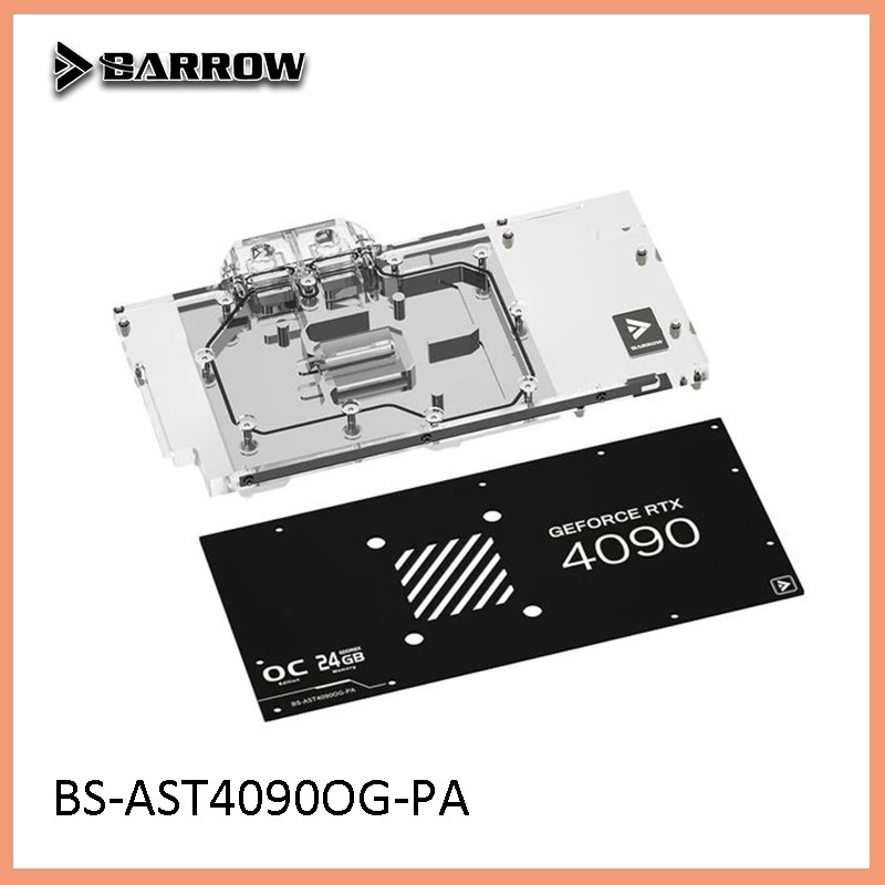 BARROW บล็อกน้ําและแผ่นหลังสําหรับ ASUS TUF RTX 4090 O24G OG GAMING GPU การ์ดทองแดงหม้อน้ําระบายความ