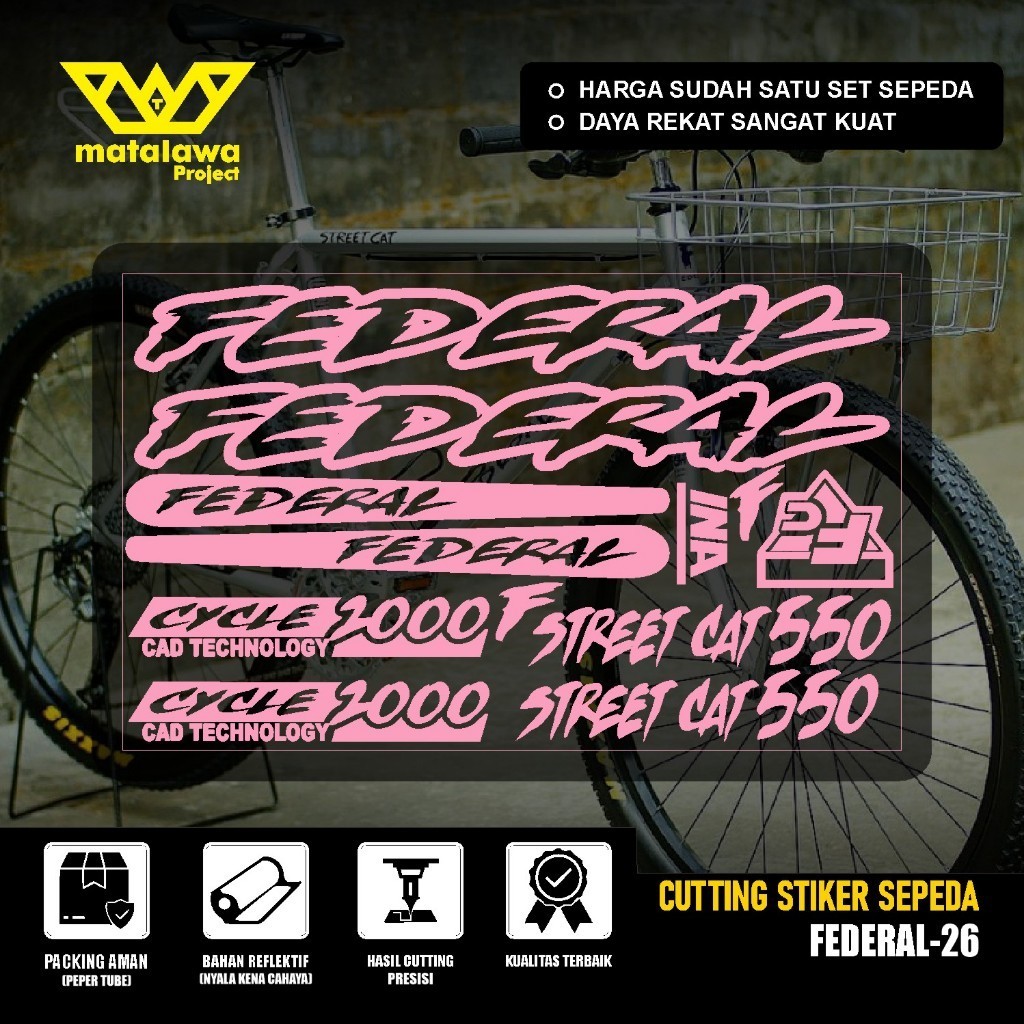 FEDERAL สติกเกอร์พรีเมี่ยมตัดสติกเกอร์ FEDERAL Street Cat 550 Premium Pussycat MG 33 MTB BIKE SX SET