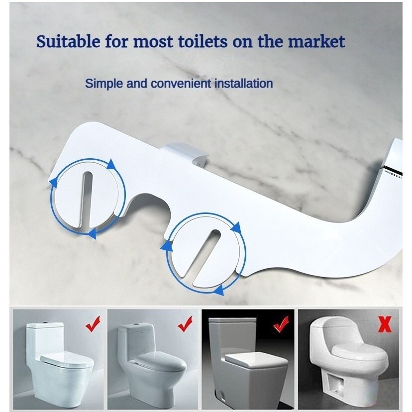 Bidet Toilet Seat Attachment Dual Nozzle Bidet UltraSlim Bidet Sprayer Adjustable Water Pressure Bid