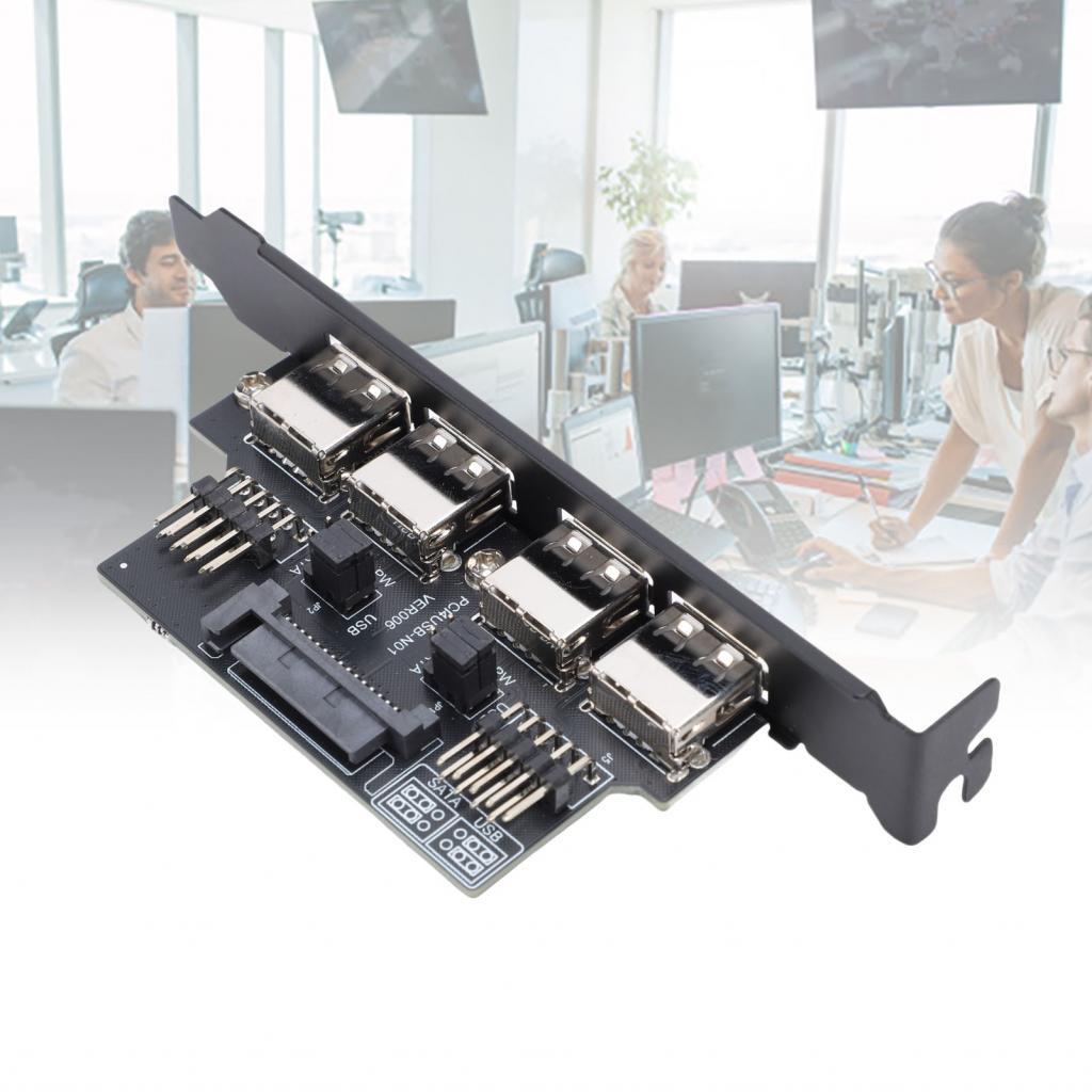 Dpofirs Dual 9PIN ถึง 4xUSB2.0 พอร์ตอะแดปเตอร์การ์ด PCI Backplate Slot ติดตั้ง USB Expansion สําหรับ