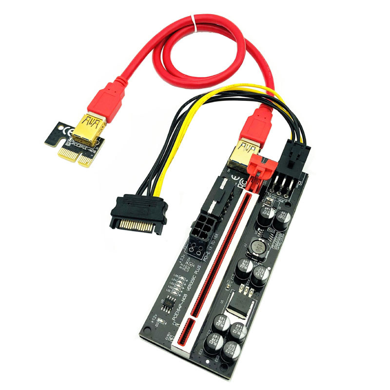 6 LED Riser 009S 009C Plus PCIE Riser สําหรับการ์ดวิดีโอ Mining Cabo Riser PCI Express X16 อะแดปเตอร