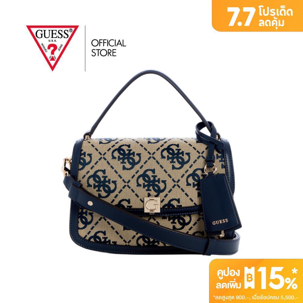GUESS กระเป๋า รุ่น JG975521 AUDREY LOGO CNVRTBL XBDY FLAP สีกรม