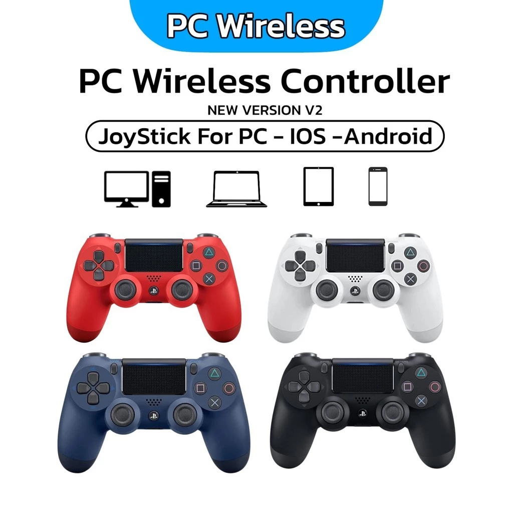 จอยเกม PC Wireless Controller ,Joystick for PC IOS Andriod [เวอร์ชั่น 2] [จอยคอมพิวเตอร์] บลูทูธไร้สาย [จอยเกม PC]