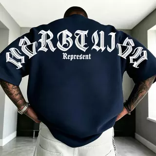 UT shop💥เสื้อยืดผ้าคอตตอน 100% “Represent” ทรง Oversize คอกลม แขนสั้น ผ้านุ่มสบาย ใส่ได้ทุกวัน ฤดูร้อน ไซส์ S-3XL