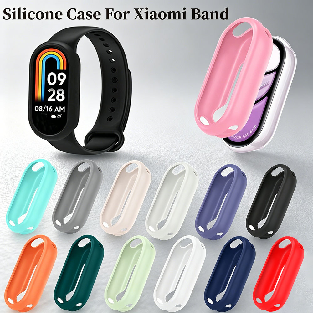 เคสซิลิโคนอ่อนนุ่มสําหรับ Xiaomi Mi Band 8/10,Mi Band 9, Mi Band 9/10 Ceramic Edition, ฝาครอบนาฬิกาก