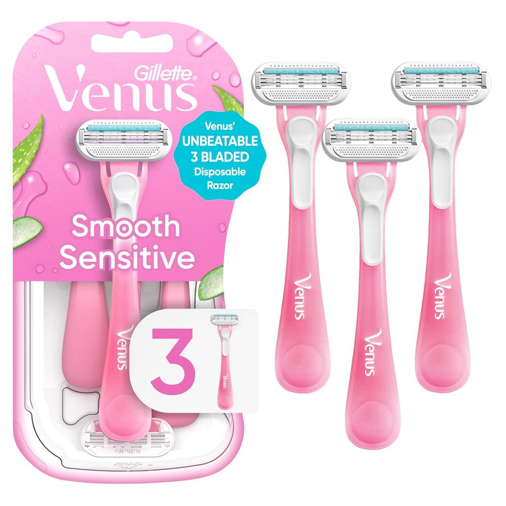 GilletteenusSensitieWomensDisposableRazors-SinglePackageof3Razors