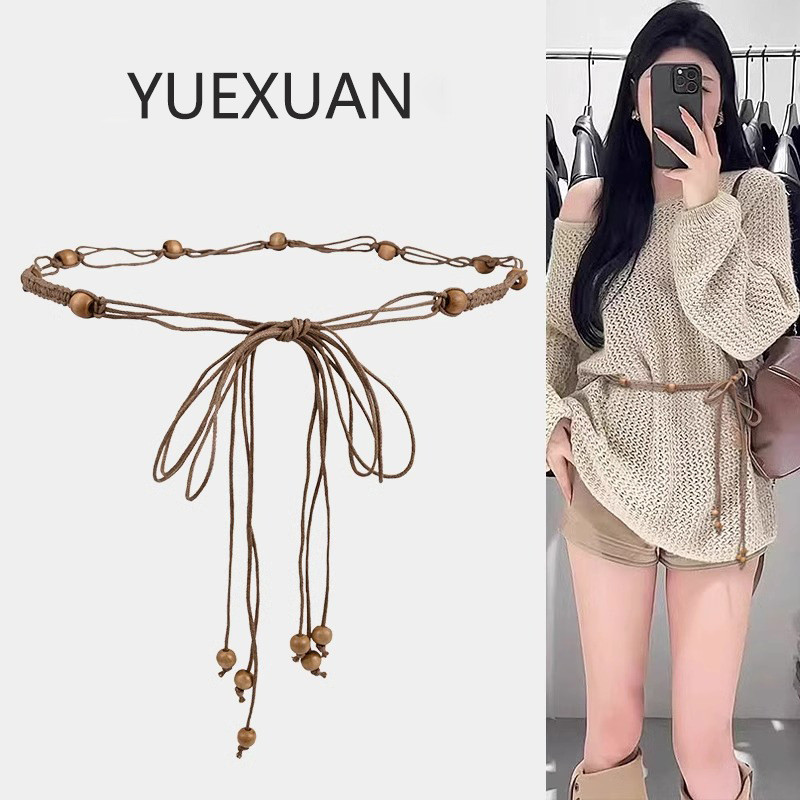 Preferred#Women's Bohemian Braided Waist Belt with Tassels, Fine Decoration for Dresses, Skirts, Swe