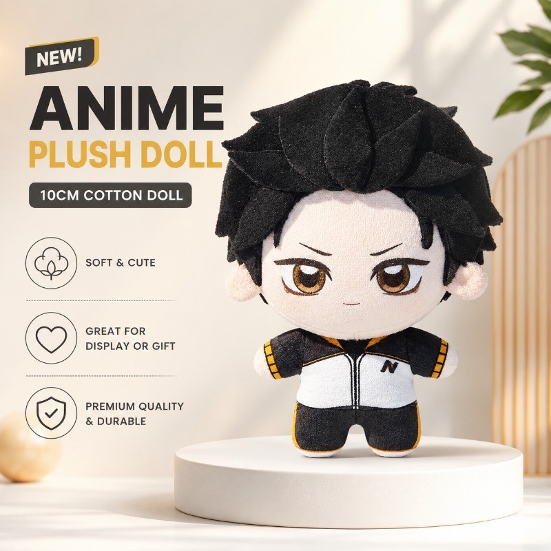 Re:Zero เริ่มต้นชีวิตในอีกโลกหนึ่ง Natsuki Subaru 10 ซม. Nunu Body พิมพ์ผ้าฝ้ายตุ๊กตาอะนิเมะตุ๊กตากระเป๋าจี้พัดลมวันเกิดสะสมตุ๊กตาของเล่นของขวัญ