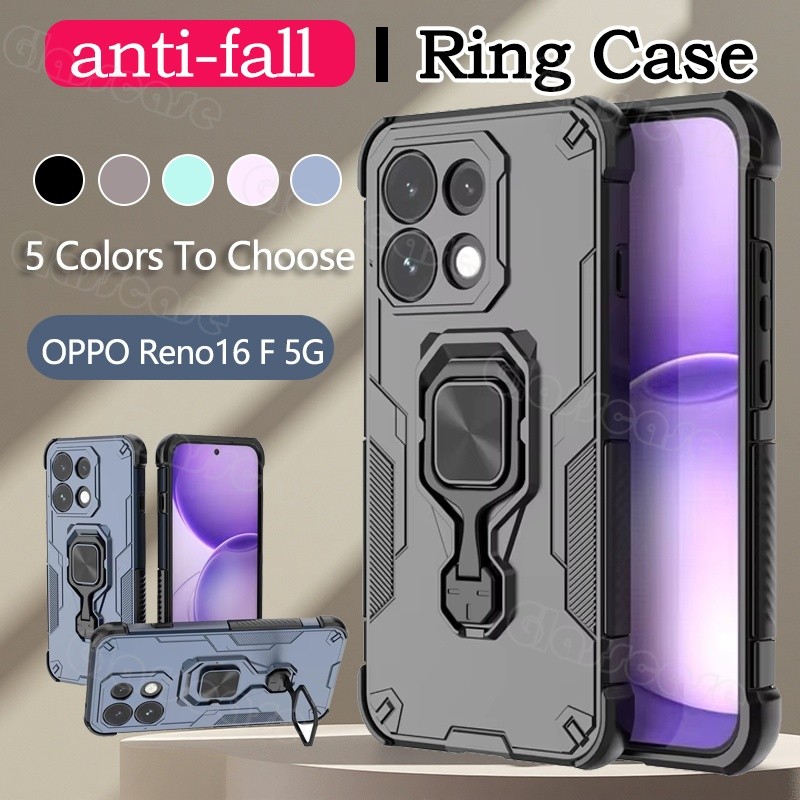Oppo Reno16 F 5G 2026 สําหรับ OPPO Reno 16 F Pro Reno16 Pro 16F OPPOReno16F 5G 4G โลหะเกราะแหวนเคสโทรศัพท์วงเล็บ Stent กล้องป้องกัน Hard ฝาหลังกันกระแทก