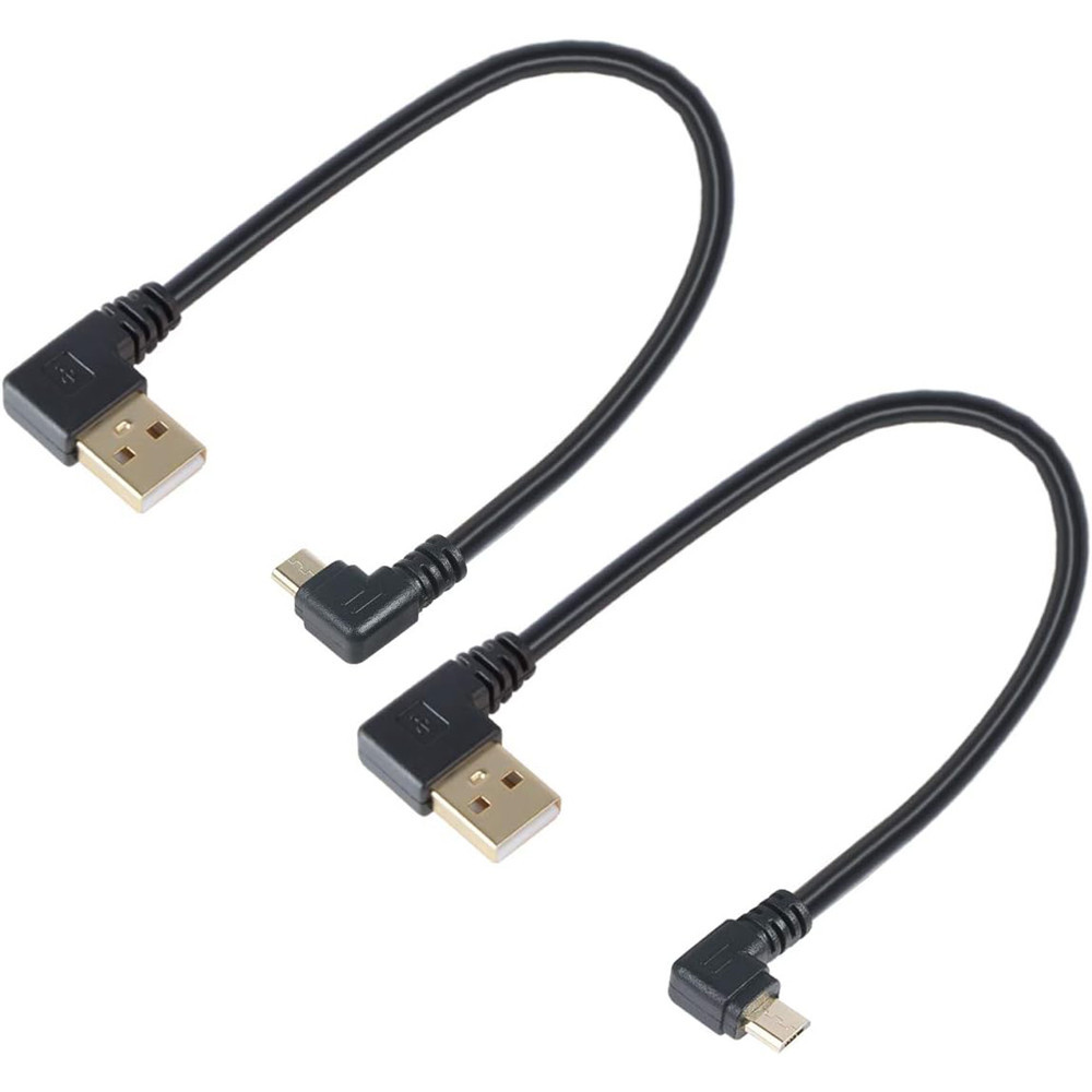 สาย USB มุมขวา 2 แพ็ค 5.5 นิ้วสําหรับ TV Stick และ Power Bank - สาย USB เป็น Micro USB 90 องศาสําหรั