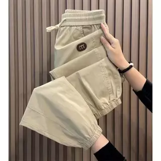 MEFEEE น้ําหนักเบาผู้ชายกางเกง Jogger ผ้าระบายอากาศเรียวข้อเท้าเอวยางยืด Casual Streetwear กางเกงฤดูร้อน