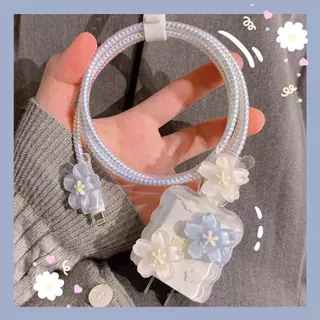 1ชุด5ชิ้น ชุดถนอมสายชาร์สำหรับ ไอโฟน20W/18W/30W Cable Bite เคสหัวชาร์จ สายชาร์จ ลายการ์ตูนน่ารัก ตัวถนอมสายชาร์จ