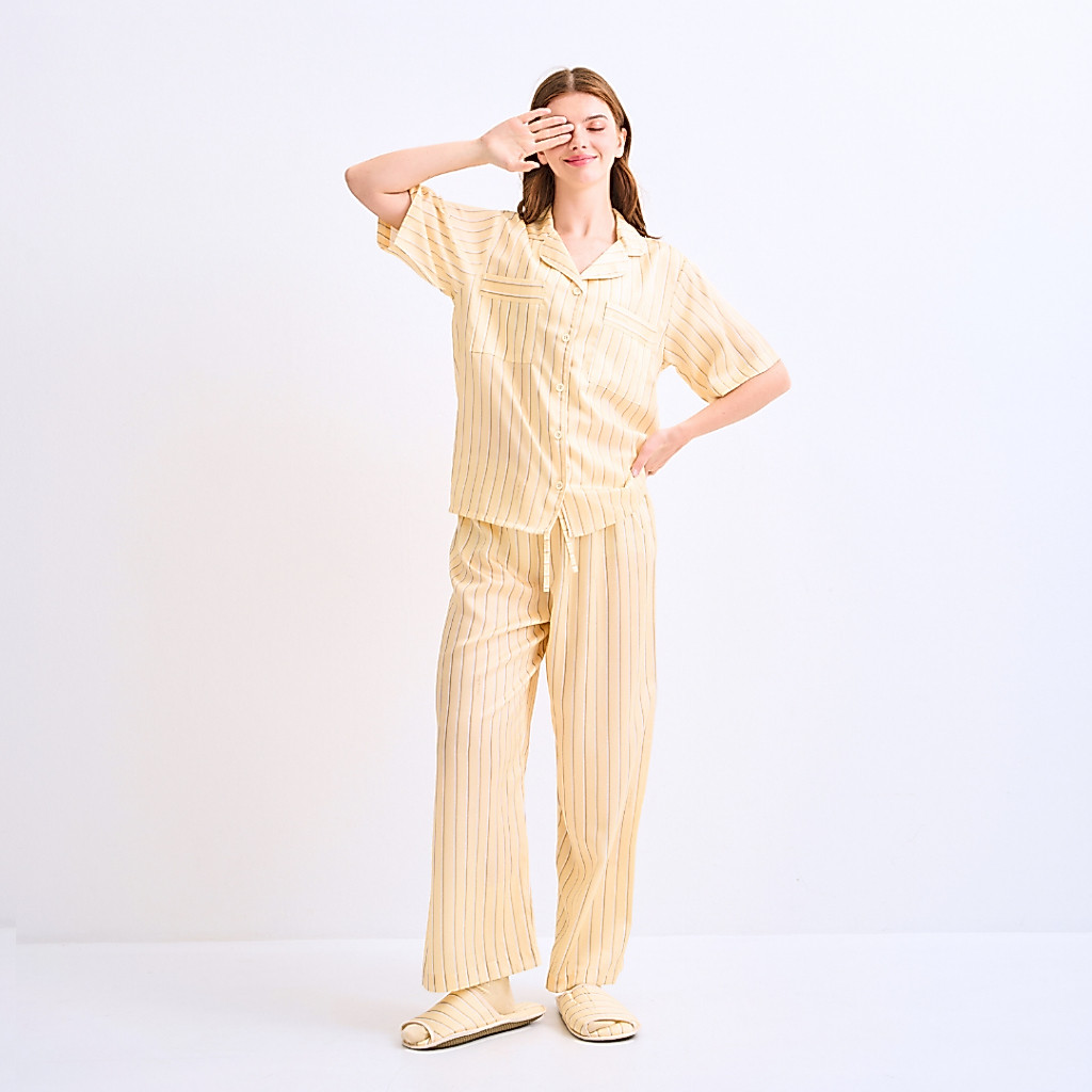 ชุดนอน SLEEPING CLOUD | ชุดนอน 100% LYOCELL ผ้านุ่ม เย็น ใส่สบาย : แขนสั้น ขายาว one stripe  MONDAY