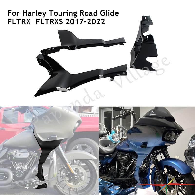 PALeft Right Side Fairing Spoiler Extended Chin Spoiler With Mounting Hardware For Harley Touring Ro